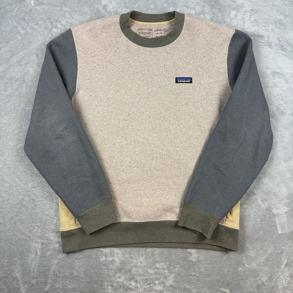 Patagonia UpRise Crew Sweatshirt Men’s Medium Gray Colorblock Recycled Cotton